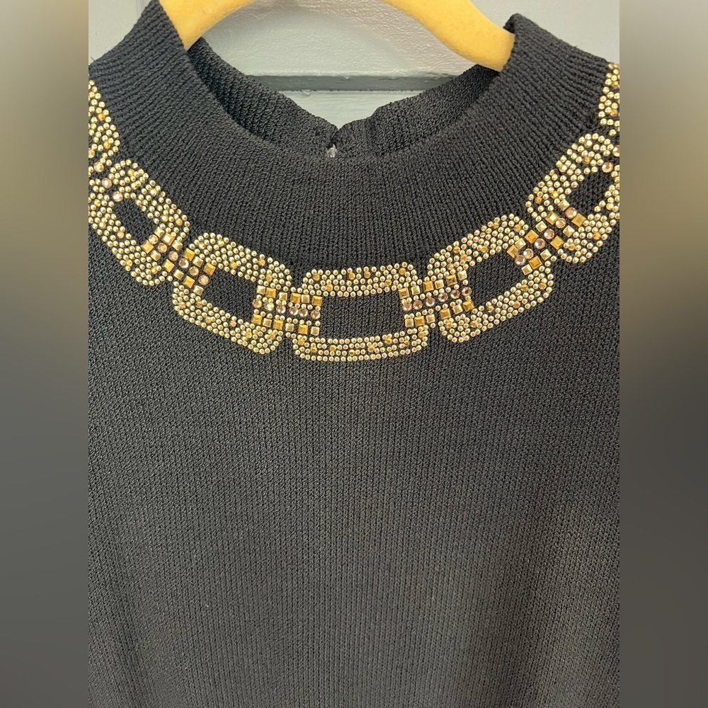 St. JOHN Evening dress with beading sz 10 Beautiful ๐ค perfect condition! - Picture 3 of 16